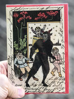 Krampus Card: Decorated With Flowers