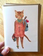 Furcoats and Backpacks greeting card (Maka-wink)