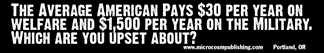 Sticker #244: Average American Spends Welfare/Military