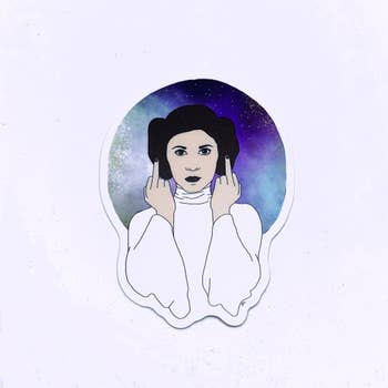 Princess Leia Middle Finger sticker