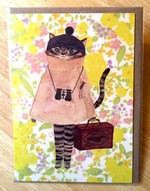 Furcoats and Backpacks greeting card (Viola—binoculars)