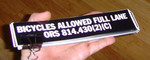 Sticker #179: Bicycles Allowed Full Lane